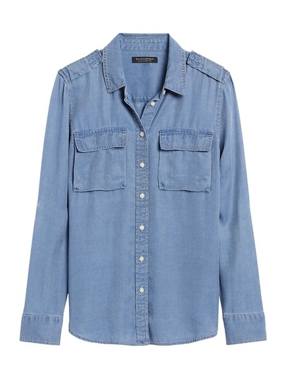 Banana Republic Light Blue Denim-Style Button Down Shirt